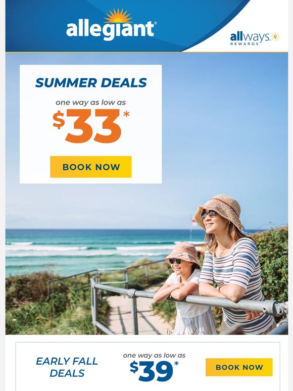 Summer Getaway Flights From $33