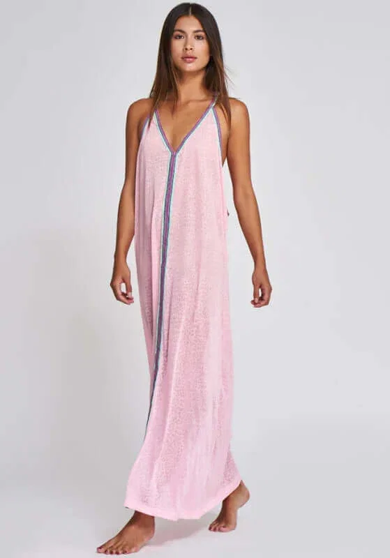 Image of Cheetah Maxi Sundress Light Pink