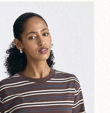 Women's Striped T-Shirt Chocolate Martini Stripe