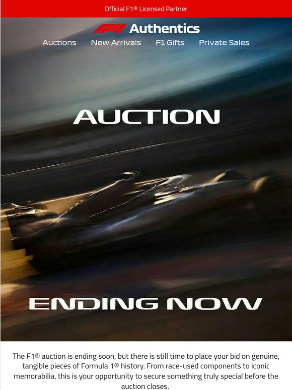Own a Piece of F1® History Today!