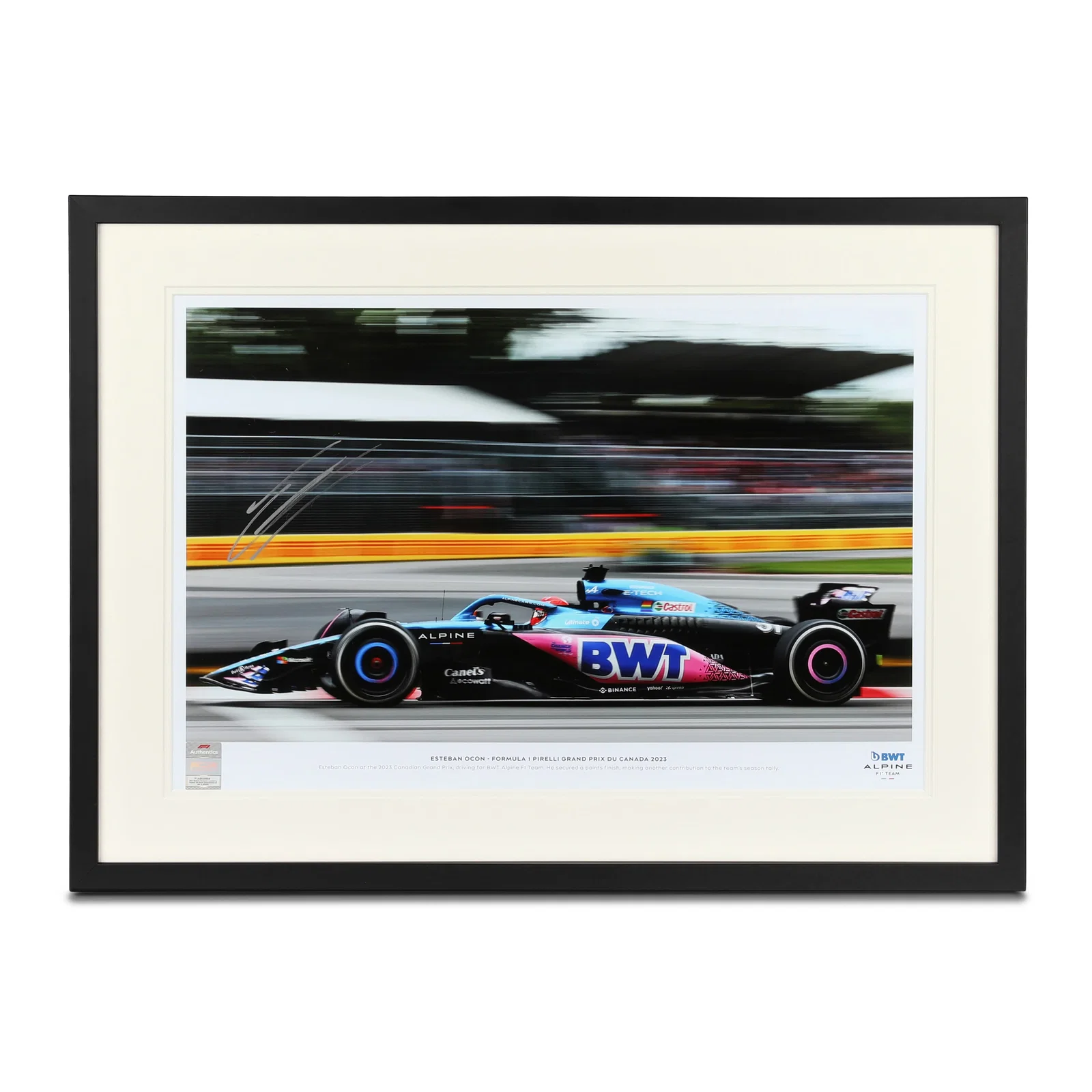 Image of Auction LOT 010 - Esteban Ocon 2023 Signed Team Photo – Canadian GP