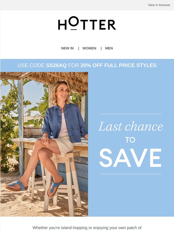 Last chance to save