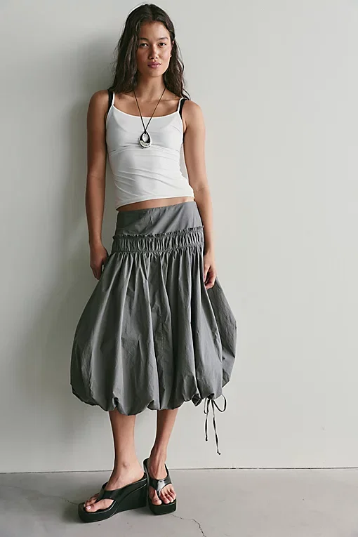 Sea Salt Midi Bubble Skirt