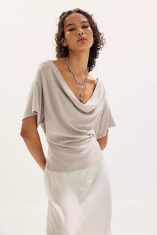 We The Free Waterfall Cowl Neck Top