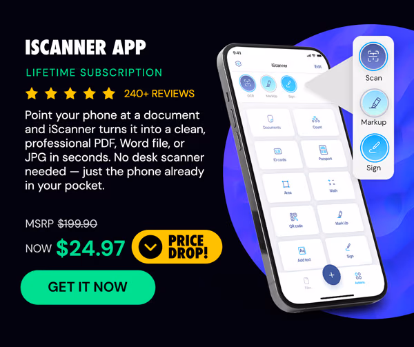 iScanner App: Lifetime Subscription