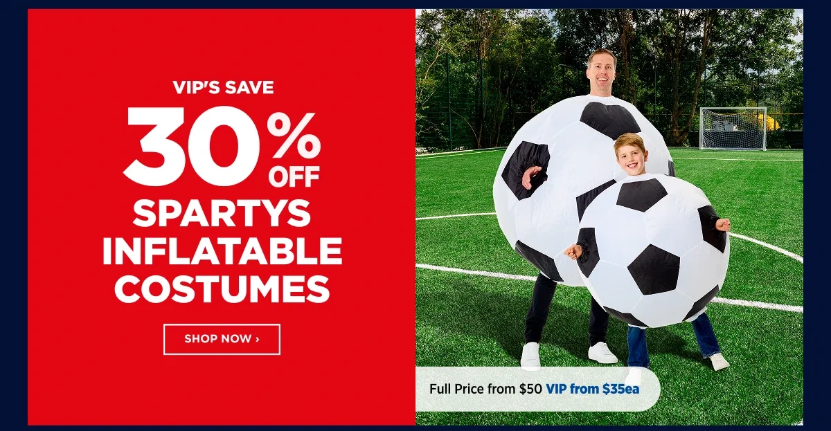VIP 30%off Spartys Inflatable Costumes