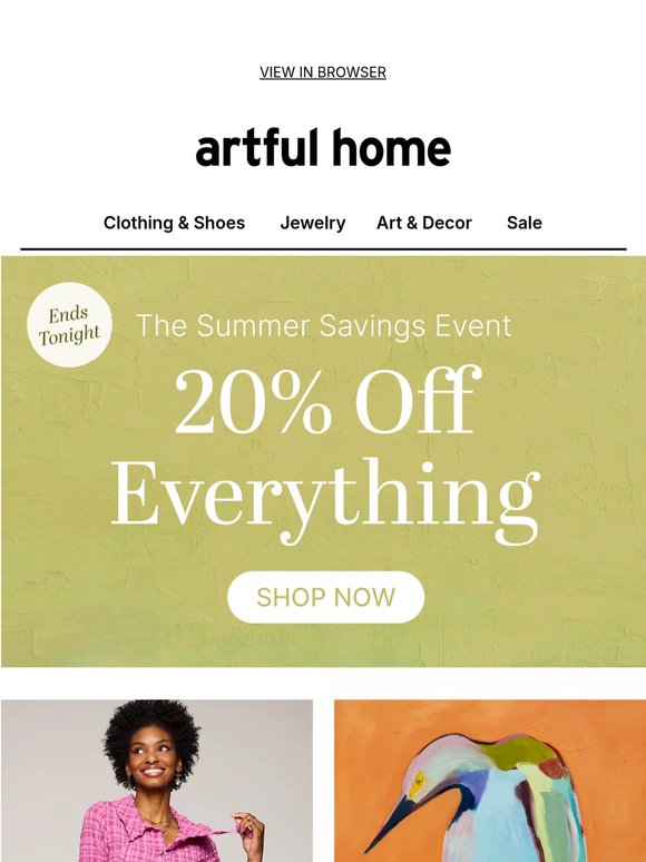 Ends Tonight: 20% Off ABSOLUTELY EVERYTHING!