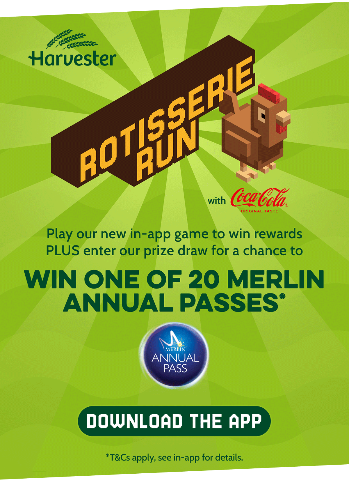 Play our new in-app game to win rewards plus enter our prize draw for a chance to win one of 20 Merlin Annual Passes.