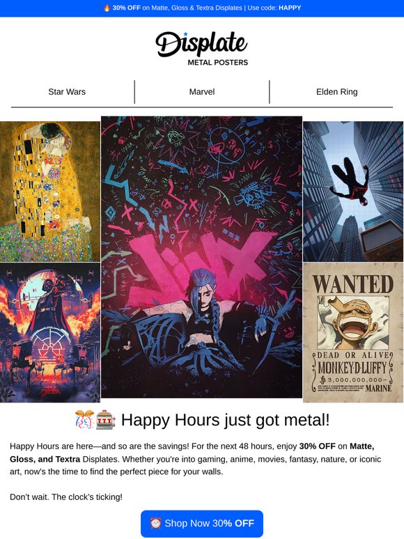 ⏰🚀  48h Happy Hours: 30% OFF Sitewide!