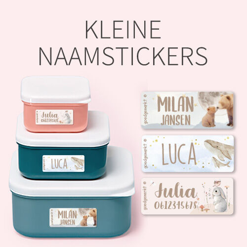 Aquarel kleine naamstickers