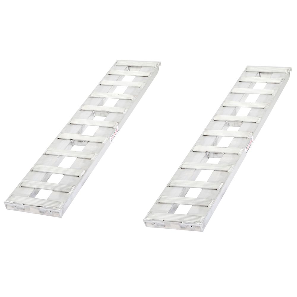 Image of 5' L x 12" W Hook End Aluminum Car Trailer Ramps, Stub Foot - 3,000-lb. per axle Capacity