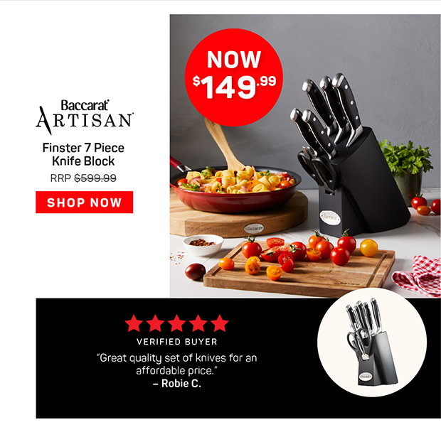Baccarat Artisan Finster 7 Piece Knife Block