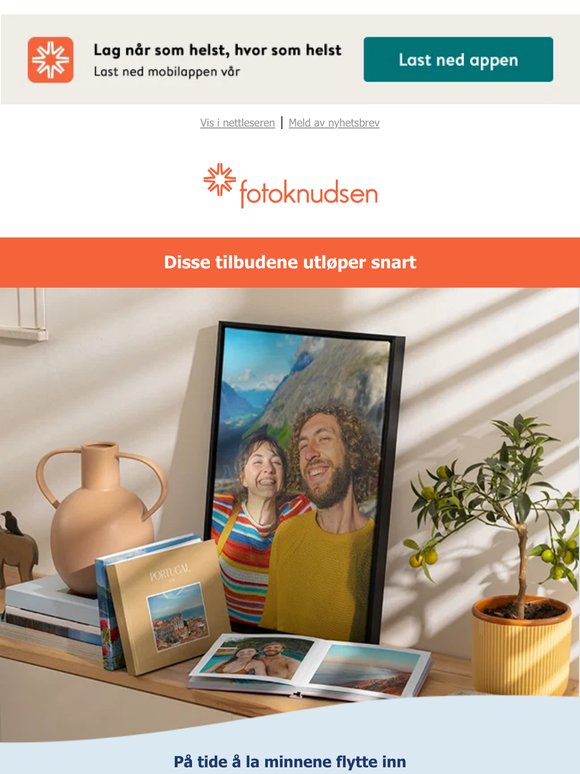 Ikke gå glipp av 40% på fotobøker og veggdekor