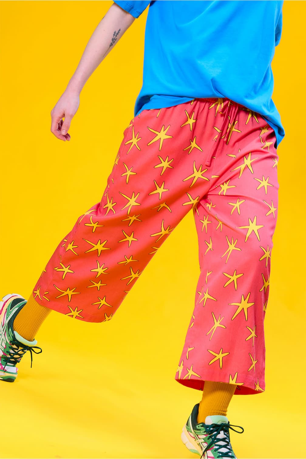 Bee Illustrates Pride 2026 - Chuck - Wide Leg Cotton Trousers in Pink