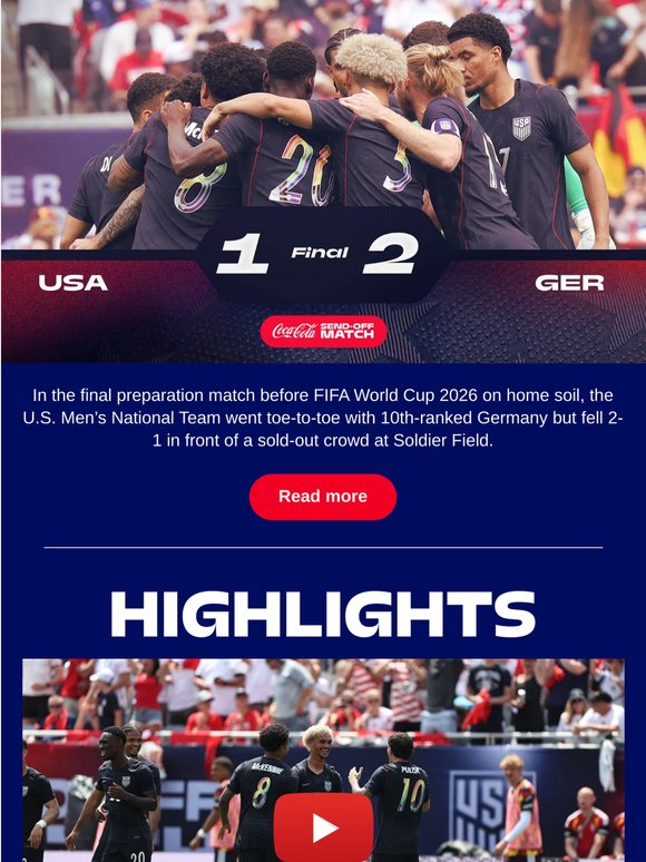 USMNT finishes in Chicago ➡️ FIFA World Cup 2026