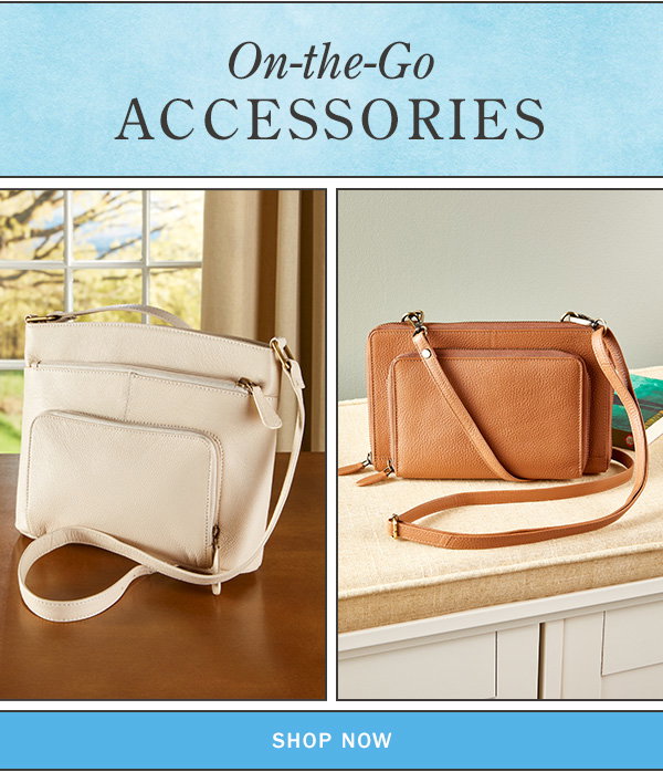 On-the-Go Accessories. Shop Now. Ella Simone Leather Crossbody Bag, Ella Simone 3-in-1 Leather Crossbody Bag