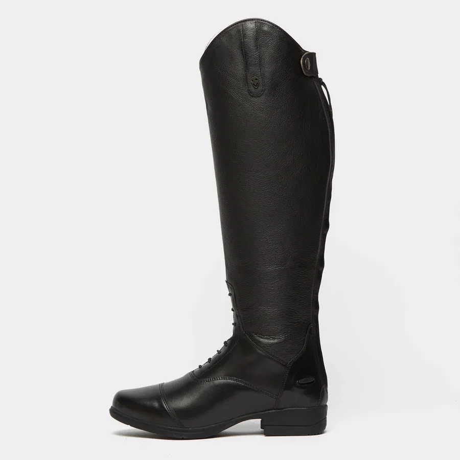 Moretta Women's Gianna Leather Field Riding Boots Black