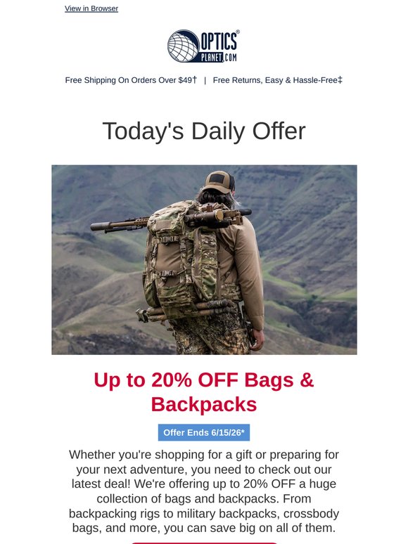 Up to 20% OFF Bags & Backpacks!