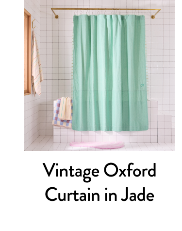 Vintage Oxford Curtain in Jade