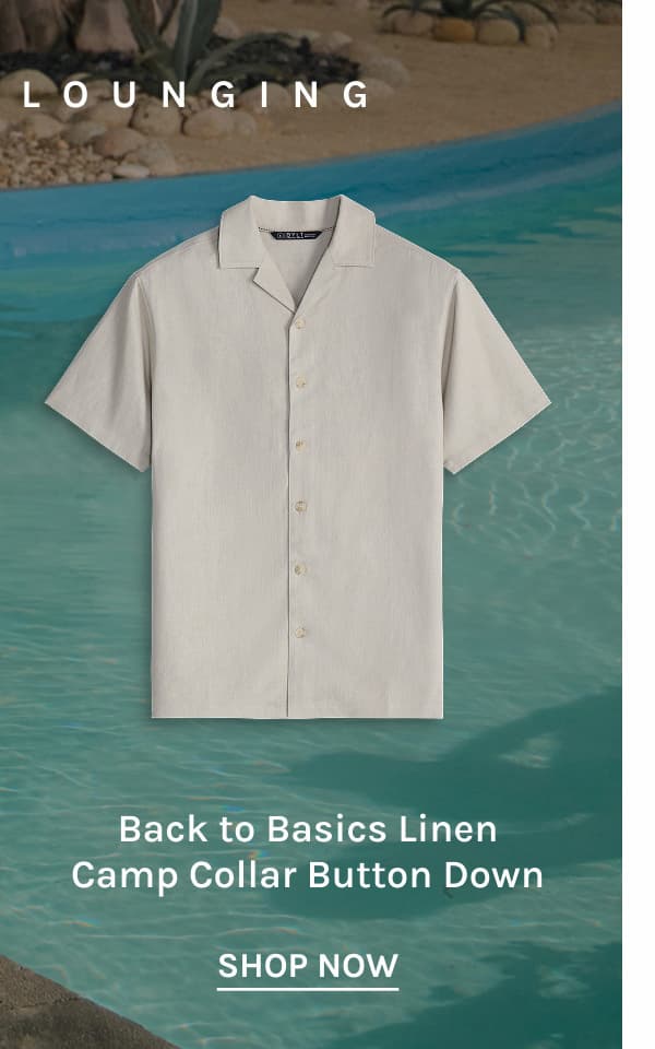 Back to Basics Linen Camp Collar Button Down