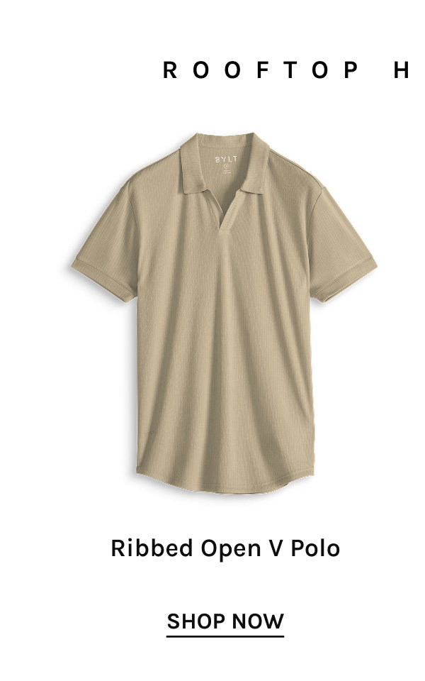 Ribbed Open V Polo