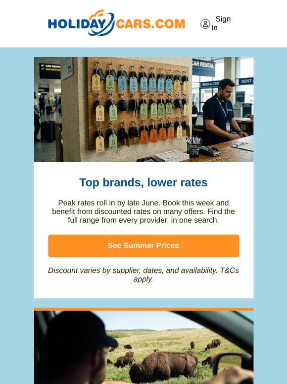 Up to 25% off before summer peaks
