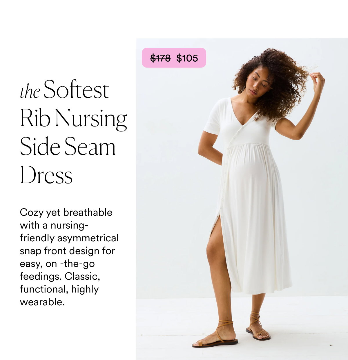 The Softest Rib Nursing Side Seam Dress