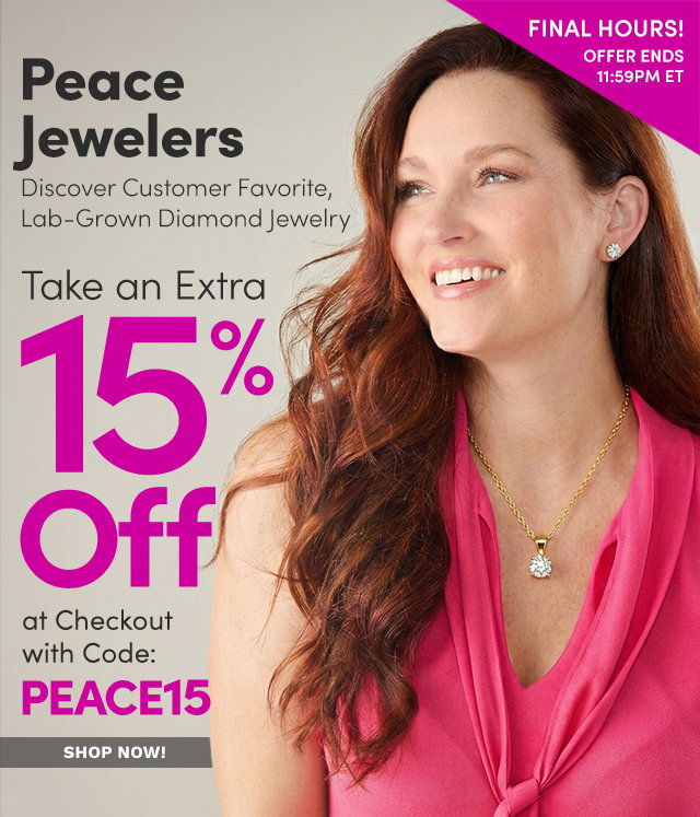 Peace Jewelers FLASH SALE | Enjoy Extra 15% Off at Checkout with Code: PEACE15