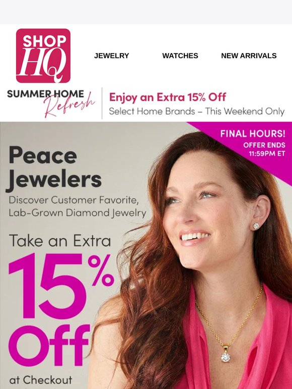 ⏳ Time's Running Out: Extra 15% Off Peace Jewelers!