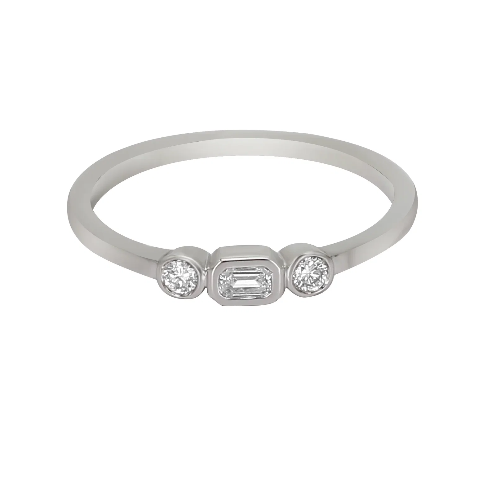 Image of Peace Jewelers 14K Gold 0.14ctw Lab-Grown Diamond 3-Stone Ring