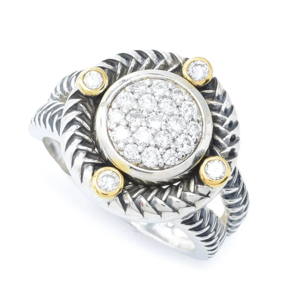 Image of Peace Jewelers 18K Vermeil 0.48ctw Round Lab Grown Diamond Cluster Ring