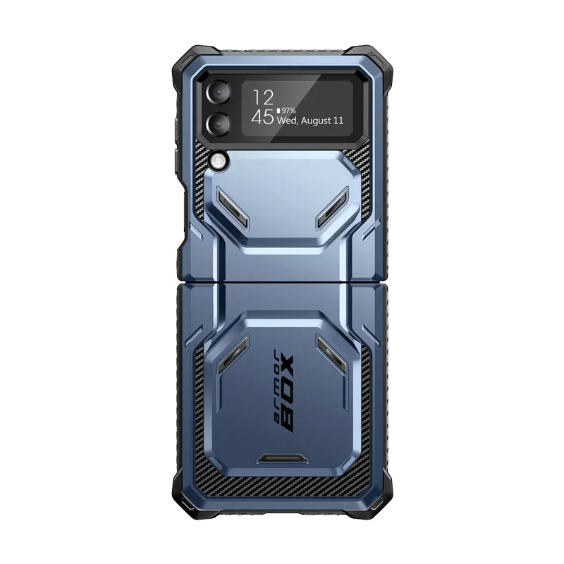 Image of Galaxy Z Flip4 Armorbox Phone Case- Metallic Blue