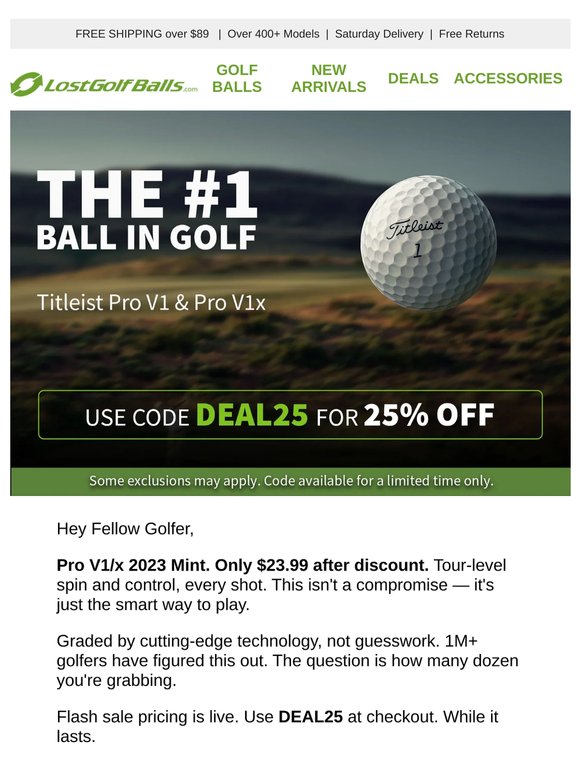 Pro V1/x 2023 Flash Sale. 25% OFF.