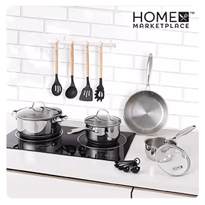 378778 16-Pc. Stainless Steel Cookware Set by Home Marketplace