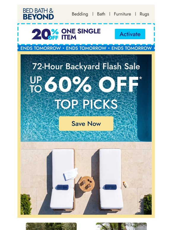 Ends tomorrow: The Backyard Flash Sale