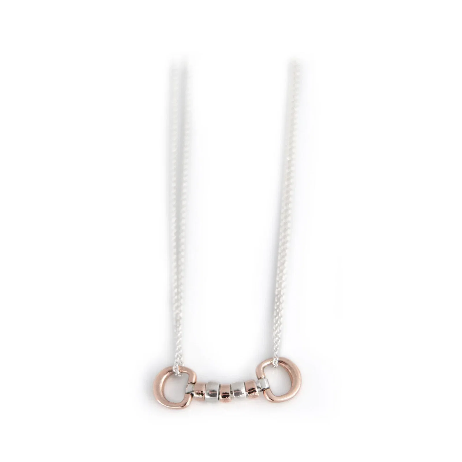 Image of Exclusive Sterling Silver & 9ct Rose Gold Cherry Roller Necklace