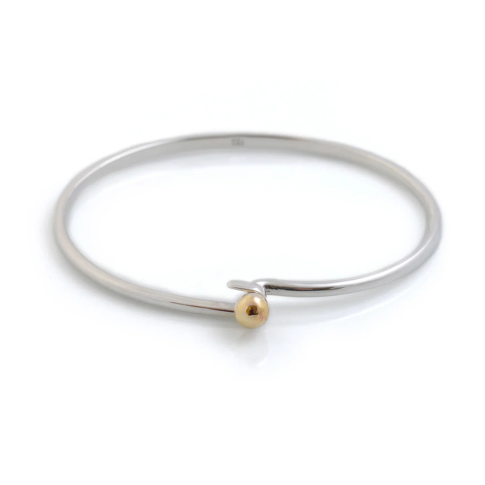 Image of Sterling Silver & Two Tone Ball Bangle