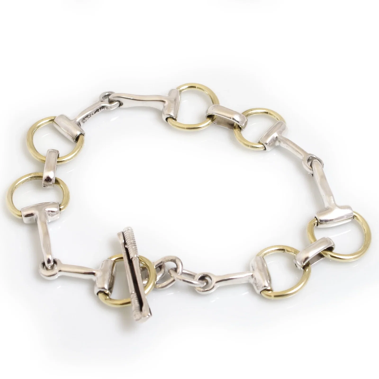 Image of Two Tone Sterling Silver Snaffle Bracelet