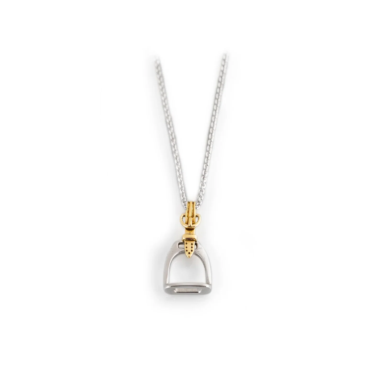 Image of Sterling Silver & Two Tone Stirrup Pendant