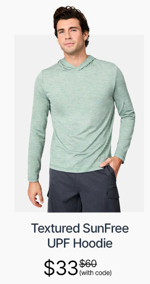 men's textured sunfree upf hoodie