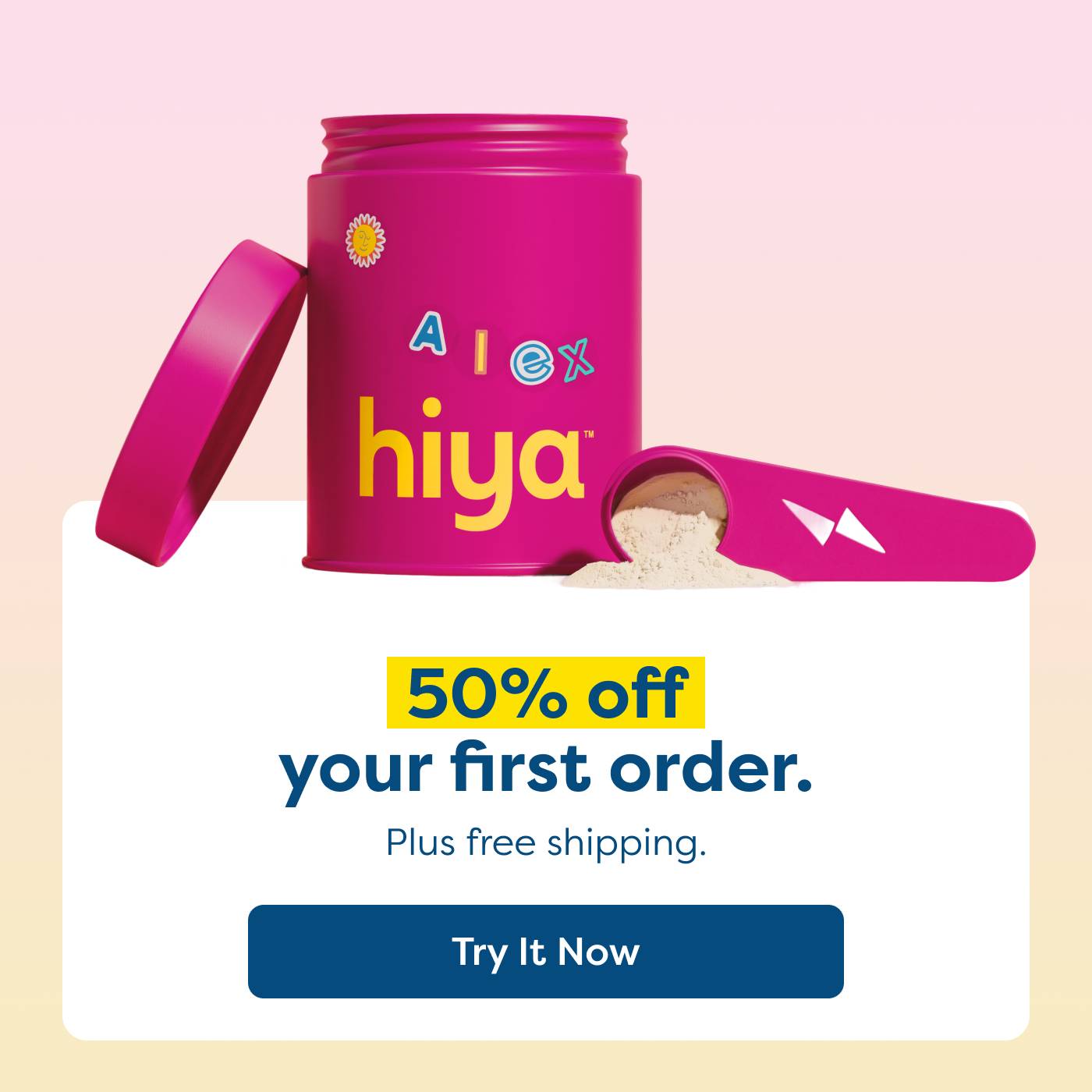 50% off your first order. Plus free shipping | Try it Now