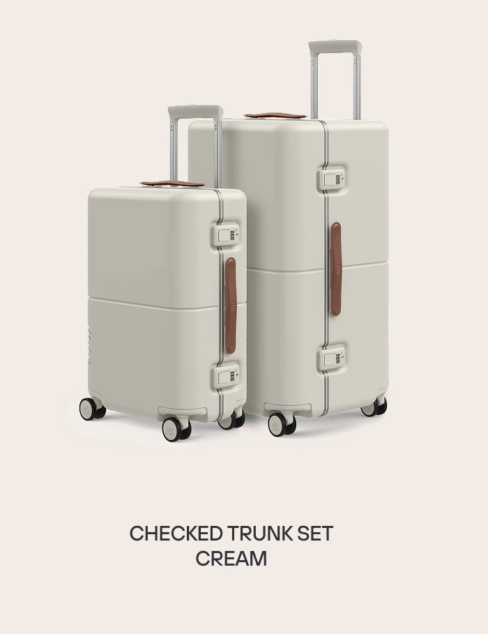 Checked Trunk Set Cream