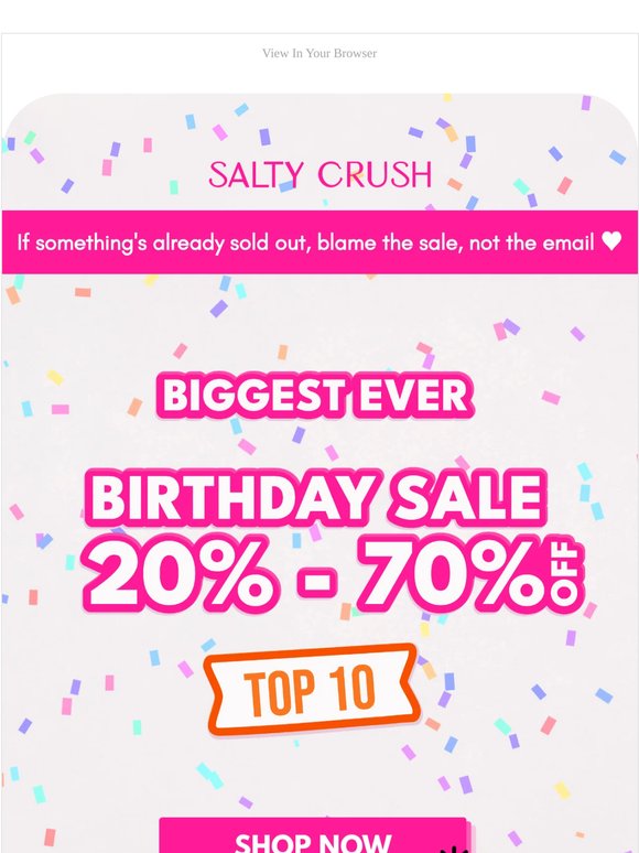 BIRTHDAY SALE 🎉⏰ ENDS TOMORROW
