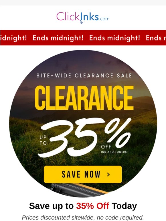 ⚠️ Clearance Sale Reminder - Ends Tonight