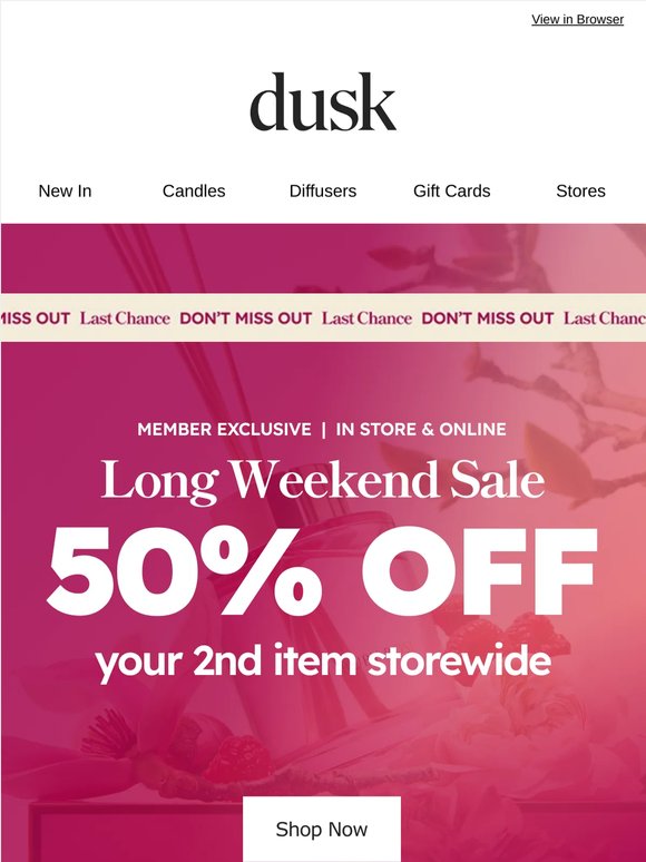 LAST CALL: 50% OFF Your Second Item 🔥