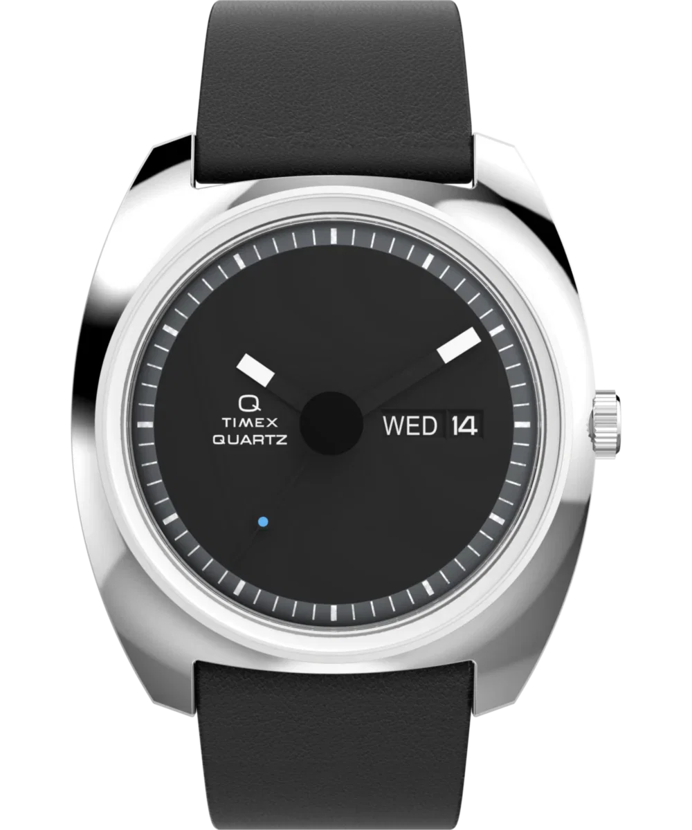 Image of Q Timex® 1975 Enigma 37mm Leather Strap Watch