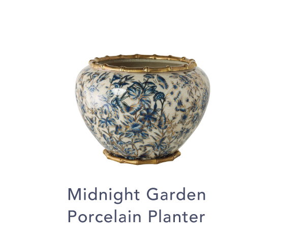 Midnight Garden Porcelain Planter