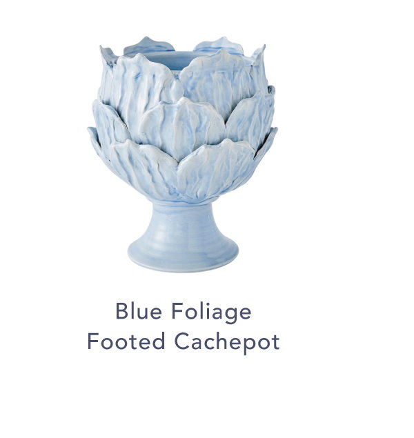 Blue Foliage Footed Cachepot