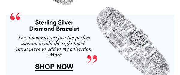 Sterling Silver Men's Diamond Bracelet 2.19ct
