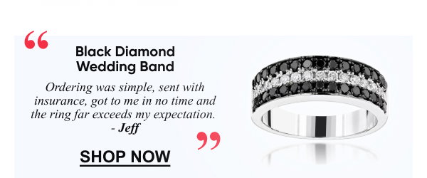 Unique 3 Row White Black Diamond Wedding Band 1.35ct 10K Gold Luxurman Ring